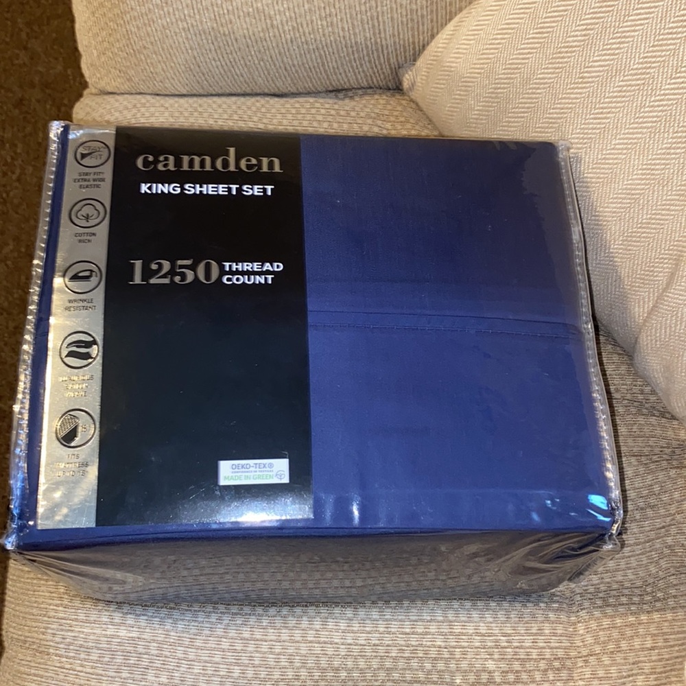 💙NWT Camden 1250 Thread Count King Sheet Set